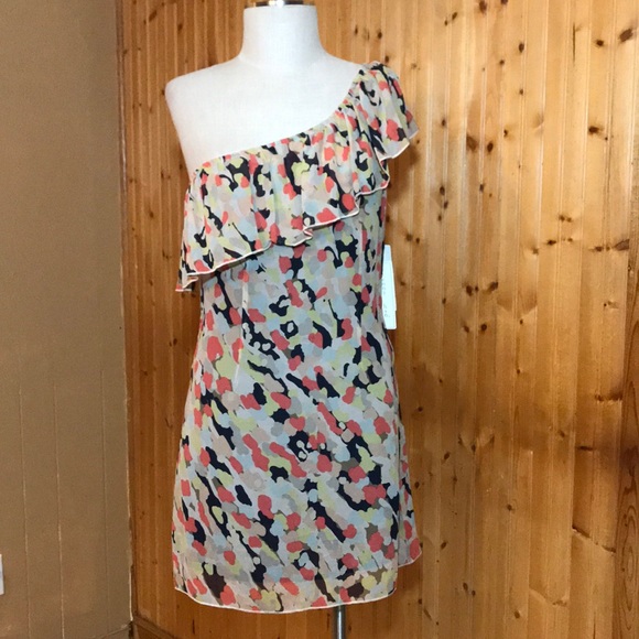NWT XS Jenny Han Silk Asymmetrical Bouquet Dress - Picture 2 of 8